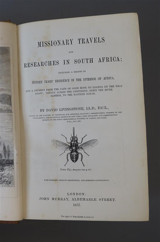 Livingstone, David - Missionary Travels and Researches in South Africa, 1st edition, 8vo, original terracotta sand-grain cloth, folding